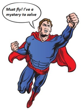 Superhero with speech bubble